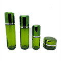 Empty 120ml 100ml 40ml Green Cosmetic Glass Bottle And 30g 50g Cream Jar